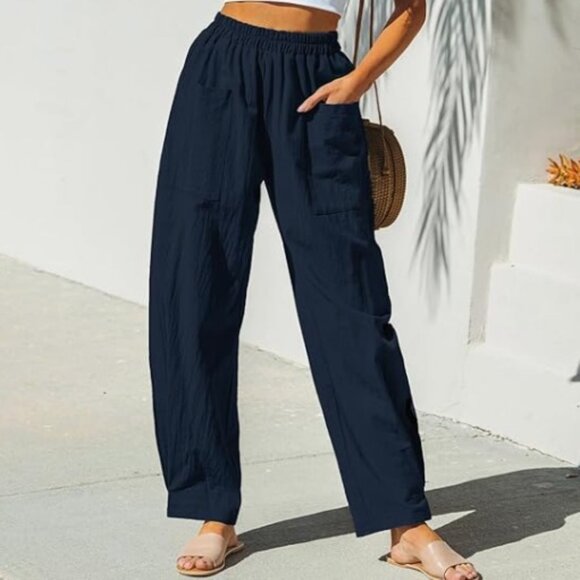 Cupshe Pants - Women's Size Large CUPSHE Black Elastic Waist Tapered Leg Pants, NWT